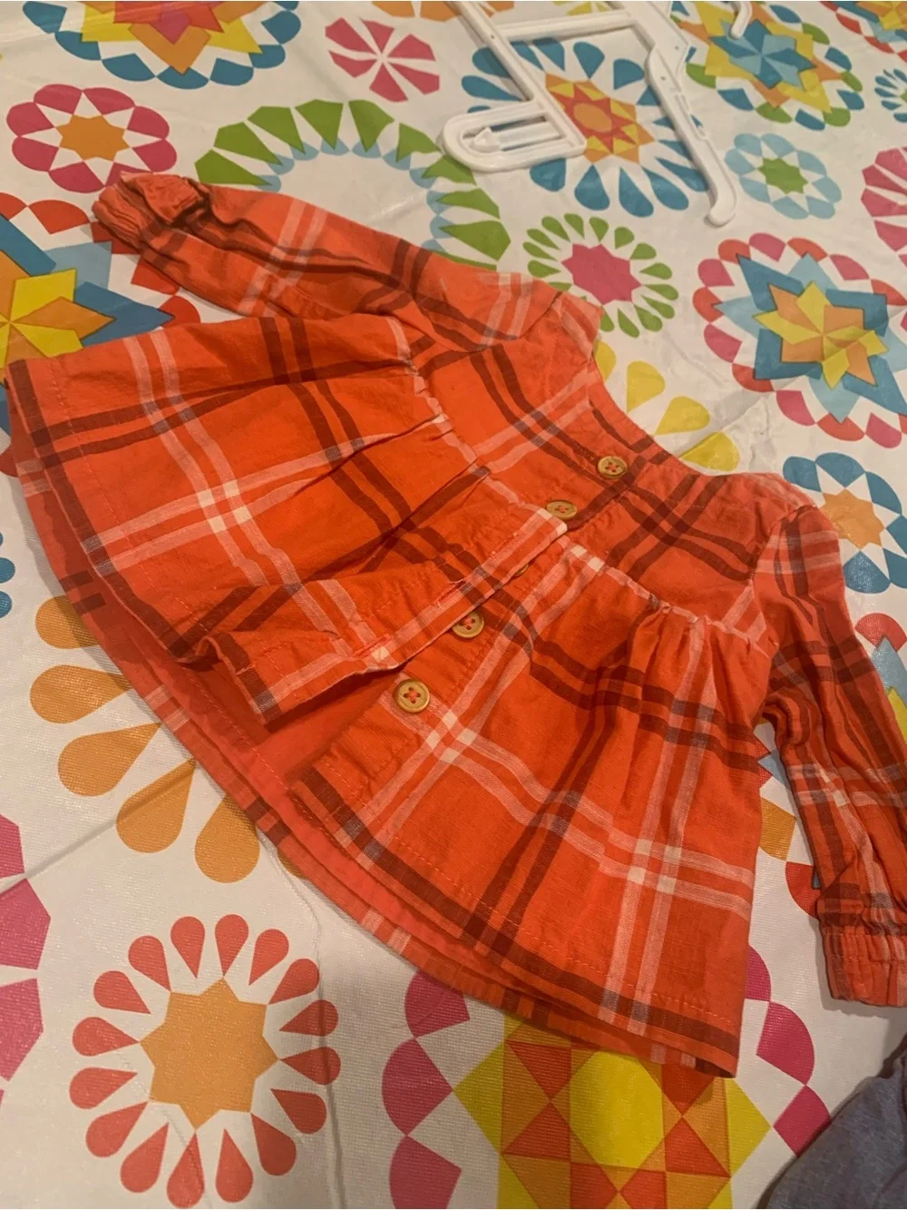 Red Plaid Baby Set with matching denim Top